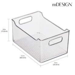 Bin With Handles 12 X 8 X 6 -Home storage 1000 Square JPG 19102MDK Dimensions