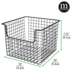 Matte Black Wire Pantry Basket 10 X 10 X 8 6 Matte Black Wire Pantry Basket 10 X 10 X 8 -Home storage 1000 Square JPG 19477MDK Dimensions
