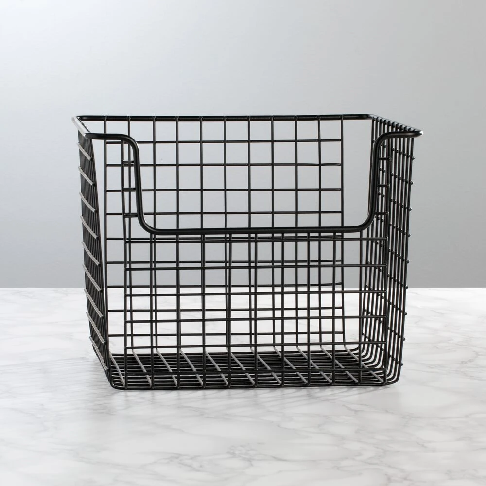 Matte Black Wire Pantry Basket 10 X 10 X 8 1 Matte Black Wire Pantry Basket 10 X 10 X 8