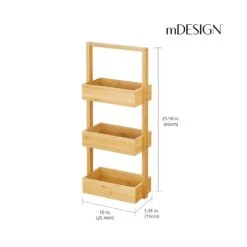 3-Tier Bamboo Storage Tower 7 3-Tier Bamboo Storage Tower -Home storage 1000 Square JPG 19563MDBST Dimensions