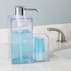 Rectangular Mouthwash Dispenser + Cup Holder -Home storage 1000 Square JPG 20570EU Environment