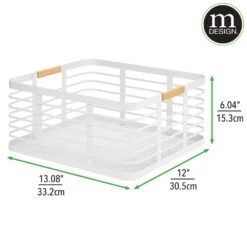 Wire Pantry Basket With Bamboo Handles 13 X 12 X 6 -Home storage 1000 Square JPG 20718MDK Dimensions