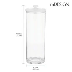 Tall Airtight Clear + White Kitchen Canisters Set -Home storage 1000 Square JPG 20766MDK Dimensions