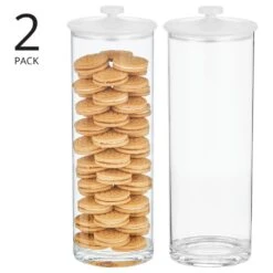 Tall Airtight Clear + White Kitchen Canisters Set -Home storage 1000 Square JPG 20766MDK Outline
