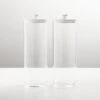 Tall Airtight Clear + White Kitchen Canisters Set