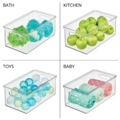 Stackable Bath Box With Lid And Handles 15 X 8.5 X 6 -Home storage 1000 Square JPG 21205MDK Detail