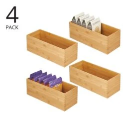 Bamboo Bin 16.5 X 6.5 X 6 8 Bamboo Bin 16.5 X 6.5 X 6 -Home storage 1000 Square JPG 21618MDK Outline