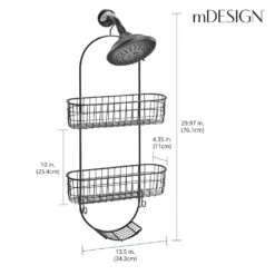 Hanging Shower Caddy With Soap Dish 14 Hanging Shower Caddy With Soap Dish -Home storage 1000 Square JPG 22199MDBST Dimensions