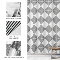 Geometric Diamond Shower Curtain -Home storage 1000 Square JPG 22346MDSC Detail