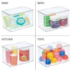 Hinged-Lid Kitchen Storage Box 7 X 11 X 6.5 -Home storage 1000 Square JPG 3922MDK Detail