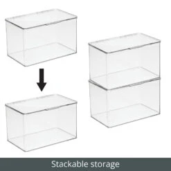 Hinged-Lid Bathroom Storage Box 7 X 11 X 6.5 13 Hinged-Lid Bathroom Storage Box 7 X 11 X 6.5 -Home storage 1000 Square JPG 3922MDK Detail 2