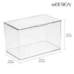Hinged-Lid Bathroom Storage Box 7 X 11 X 6.5 11 Hinged-Lid Bathroom Storage Box 7 X 11 X 6.5 -Home storage 1000 Square JPG 3922MDK Dimensions 1