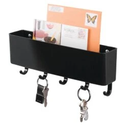 Wall Mount Mail Sorter With Key Hooks