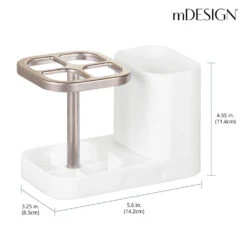 Toothbrush Stand With Attached Storage Cup -Home storage 1000 Square JPG 6593MDBST Dimensions