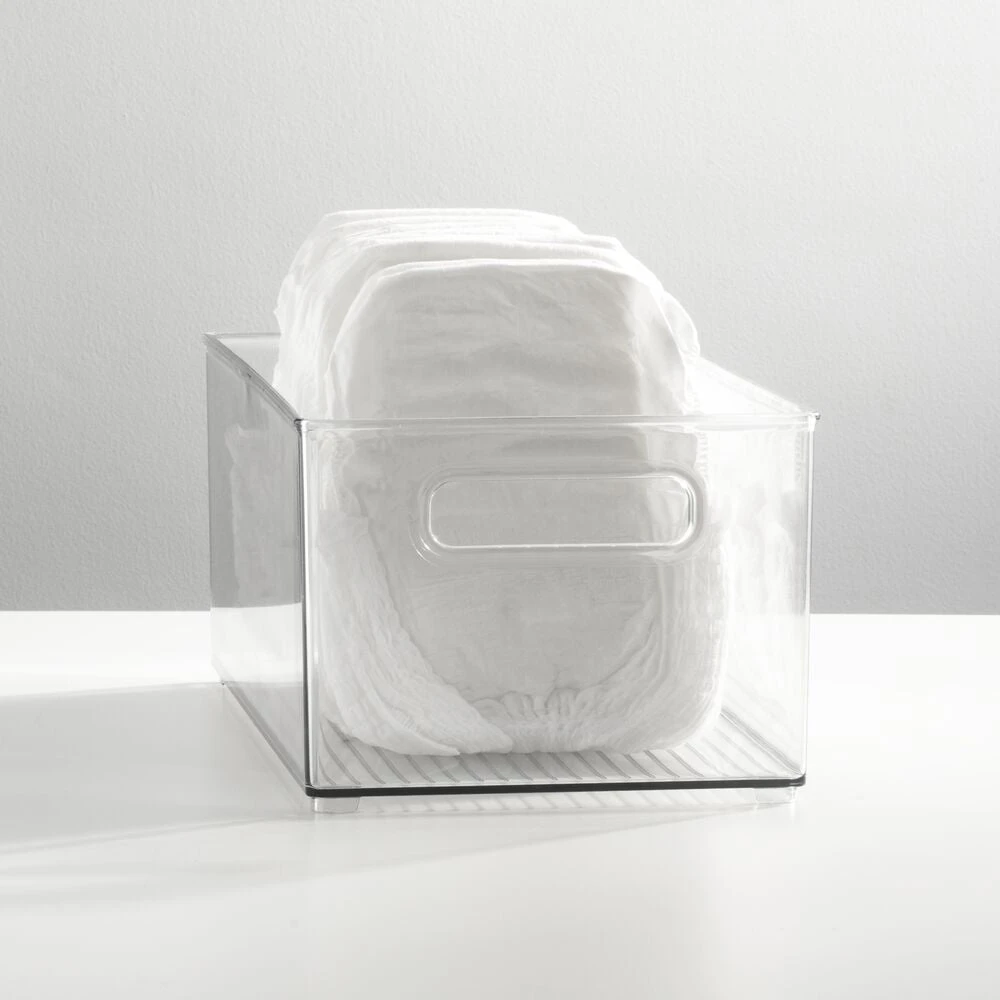 Stackable Nursery Bin With Handles 15 X 8 X 6 1 Stackable Nursery Bin With Handles 15 X 8 X 6