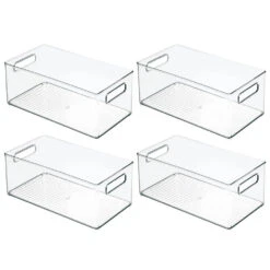 Stackable Bathroom Bin With Handles 15 X 8 X 6 -Home storage 1000 Square JPG 6764MDB 1 2942e230 e6d3 4395 aa53 3c64dffd6200