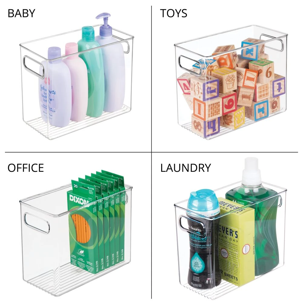 Tall Bathroom Bin With Handles 9.5 X 4.5 X 8 4 Tall Bathroom Bin With Handles 9.5 X 4.5 X 8 - Image 4