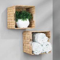 Water Hyacinth Cube Basket 10.5 X 10.5 X 10.5 25 Water Hyacinth Cube Basket 10.5 X 10.5 X 10.5 -Home storage 1000 Square JPG 9395MDHS B
