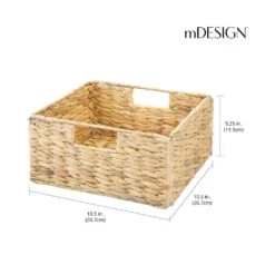 Water Hyacinth Basket 10.5 X 10.5 X 5 -Home storage 1000 Square JPG 9904MDHS Dimensions