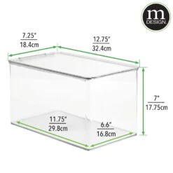 Hinged-Lid Toy Box 13 X 7 X 7 -Home storage 1000 Square JPG RFQ 11191 dims clear