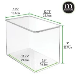 Hinged-Lid Office Storage Box 13 X 7 X 9 8 Hinged-Lid Office Storage Box 13 X 7 X 9 -Home storage 1000 Square JPG RFQ 11192 dims clear