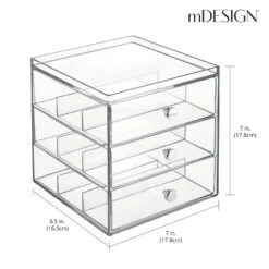 3-Drawer Makeup Organizer -Home storage 1600 300DPI 01179MDGEU dims