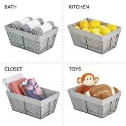 Wire Basket With Fabric Liner -Home storage 1600 300DPI 16954MDHS detail2