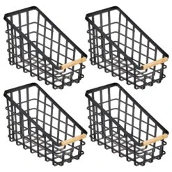 Wire Pantry Basket With Bamboo Handle 12 X 6 X 8 13 Wire Pantry Basket With Bamboo Handle 12 X 6 X 8 -Home storage 1600 300DPI 22065MDK.MAIN 3