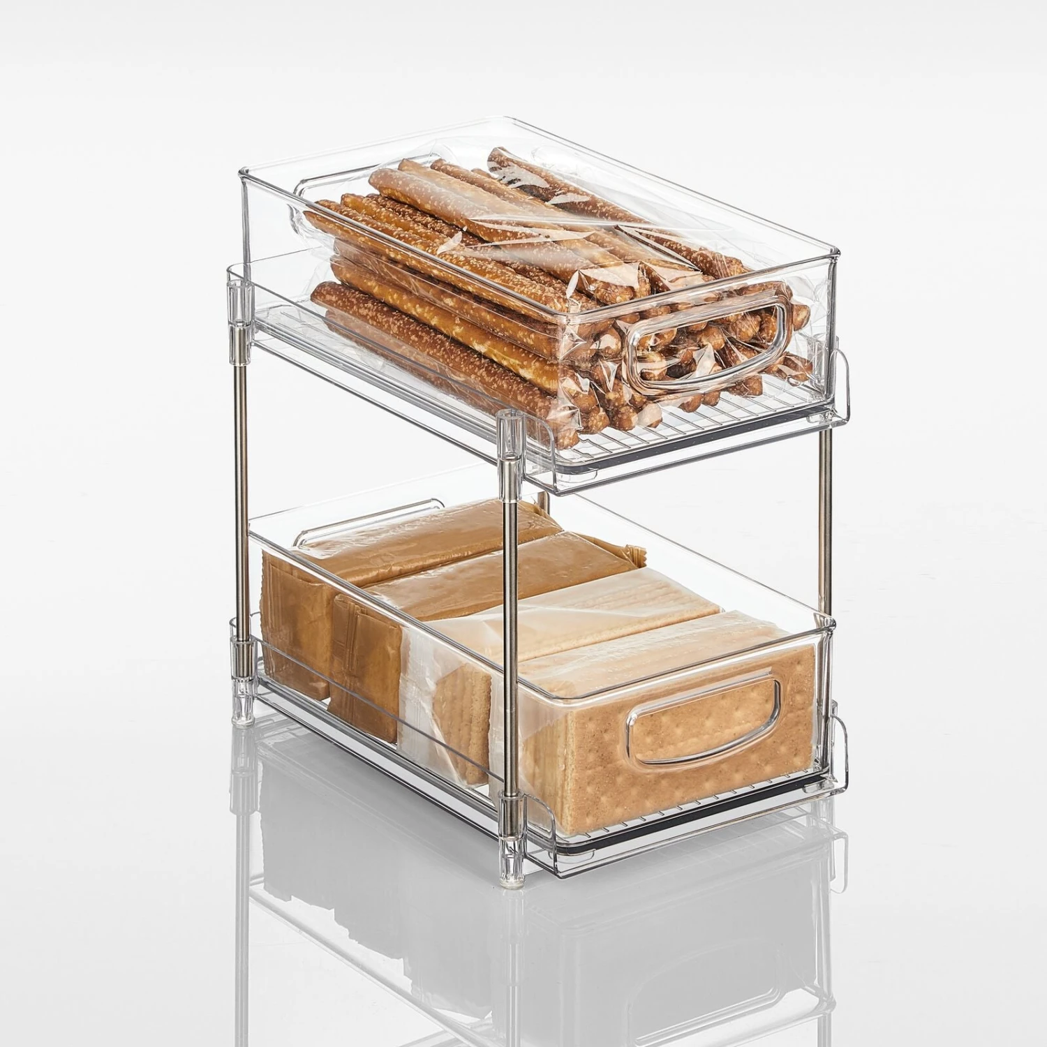 2-Tier Organizer With Pull-Out Bins 10 X 8 X 11 1 2-Tier Organizer With Pull-Out Bins 10 X 8 X 11