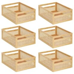 Natural Cane Bin With Handles 16 X 12 X 6 -Home storage 1600 300DPI 23545MDK.MAIN 3