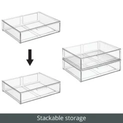 Stackable Closet Storage Drawer 12 X 16 X 4 -Home storage 1600 300DPI RFQ 43435 Clear stackable
