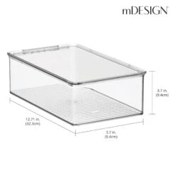3-Piece Stackable Storage Bin Set -Home storage 1600 300DPI RFQ 11651 clear dims