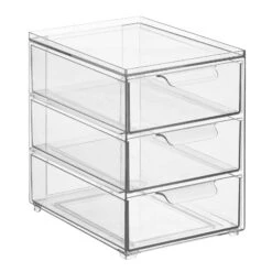 Stackable 3-Drawer Organizer -Home storage 1600 300DPI RFQ 44082 clear OLa