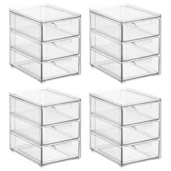 Stackable 3-Drawer Organizer -Home storage 1600 300DPI RFQ 44082 clear OLh