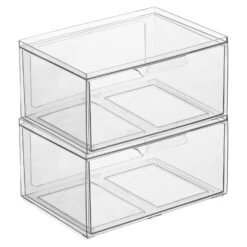 Stackable Closet Storage Drawer 9 X 12 X 6 -Home storage 1600 300DPI RFQ 44115 clear OLb