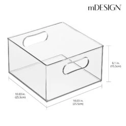 Clear Stackable Office Bins 10 X 10 X 6 -Home storage 1600 300DPI RFQ 45005 clear dims e2247fc7 291c 4b14 acd6 6dd9a8f5ceee