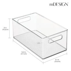 Stackable Comic Book Bin With Handles 15 X 8 X 6 -Home storage 1600 300DPI RFQ 7663 clear dims