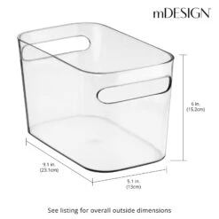Bathroom Bin With Handles 9 X 5 X 6 14 Bathroom Bin With Handles 9 X 5 X 6 -Home storage 1600 300DPI RFQ 9205 clear dims