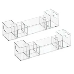 Divided Bathroom Bin With Handles 3 X 12 X 3 11 Divided Bathroom Bin With Handles 3 X 12 X 3 -Home storage 1600 Square JPG 00711MDBST.PT01