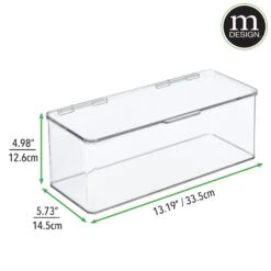 Hinged-Lid Bathroom Storage Box 5.75 X 13 X 5 -Home storage 1600 Square JPG 0153MDO DIMS a4c4001e 8045 4c70 8ba1 5dd05ca11ba5