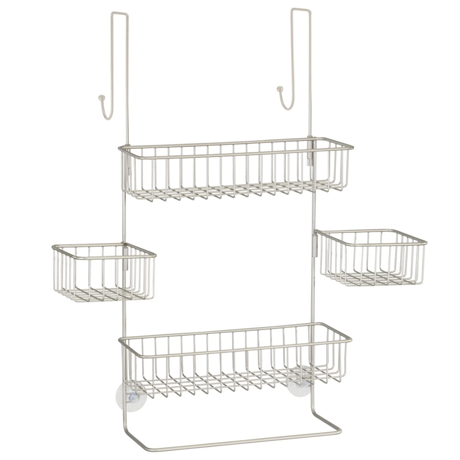 Over-the-Door Shower Caddy With Baskets And Towel Bar 2 Over-the-Door Shower Caddy With Baskets And Towel Bar - Image 2