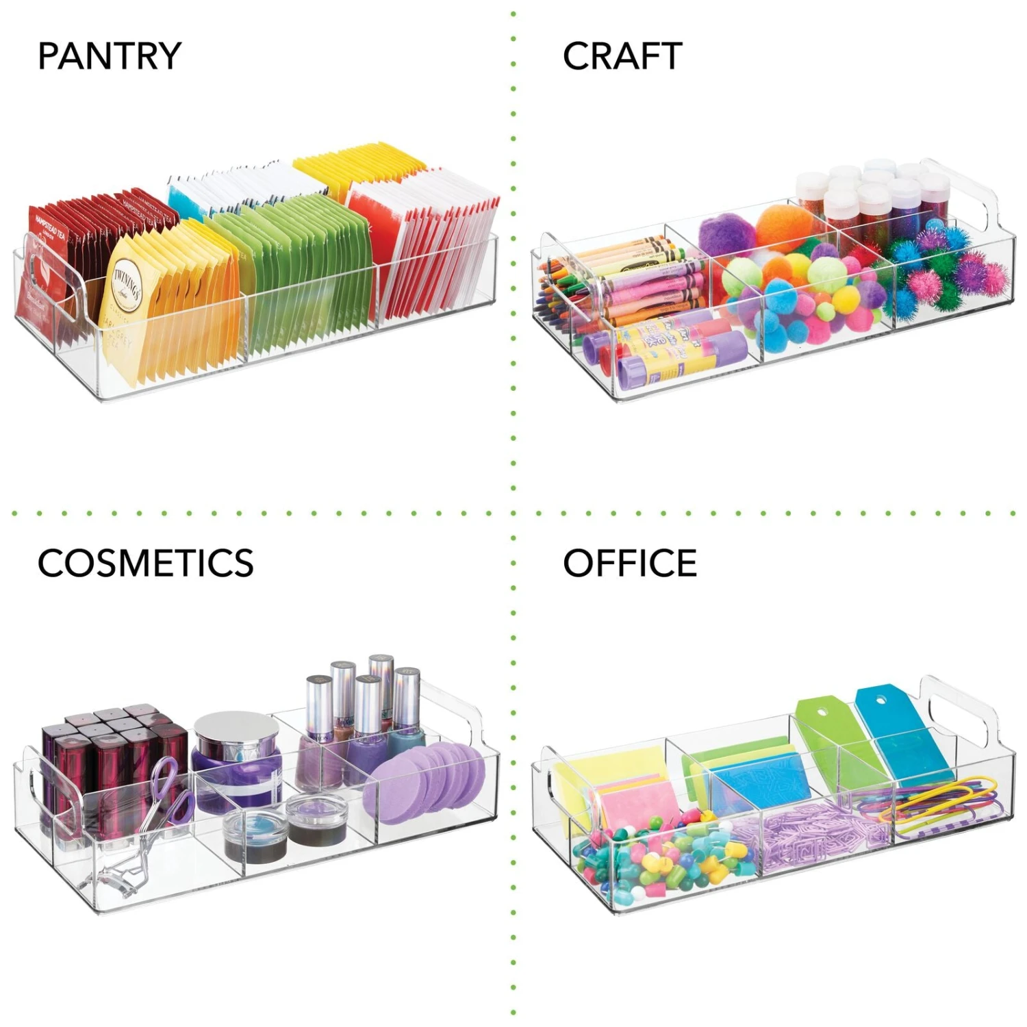 6-Section Bin With Handles 12 X 6 X 3 4 6-Section Bin With Handles 12 X 6 X 3 - Image 4