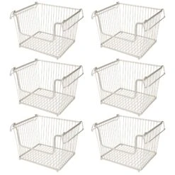 Stackable Wire Pantry Baskets 11 X 12.5 X 9 -Home storage 1600 Square JPG 02435MDK