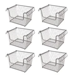 Stackable Wire Pantry Baskets 11 X 12.5 X 9