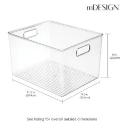 Deep Bathroom Bin With Handles 12 X 10 X 8 9 Deep Bathroom Bin With Handles 12 X 10 X 8 -Home storage 1600 Square JPG 02670MDK Dimensions
