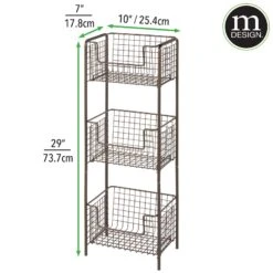 3-Tier Kitchen Basket Stand -Home storage 1600 Square JPG 02704MDBST DIMS