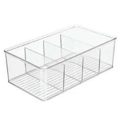 4-Section Divided Kitchen Bin 10.5 X 6 X 3.5 -Home storage 1600 Square JPG 03541MDK.PT07