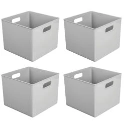 Plastic Cube Storage Bin With Handles 10 X 10 X 8 -Home storage 1600 Square JPG 04551MDHS.MAIN 3