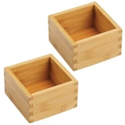 Bamboo Kitchen Drawer Organizer 4 X 4 X 2.5 -Home storage 1600 Square JPG 06087MDK.MAIN 3