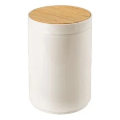 5-Liter Bamboo Swing Lid Trash Can -Home storage 1600 Square JPG 06134MDBA.MAIN